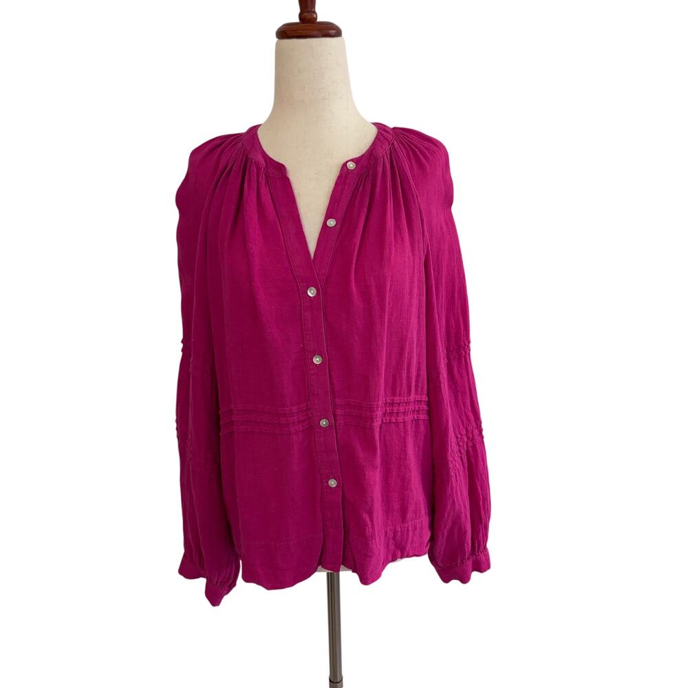 Rails Pink Linen Cotton Blend Boho Blouse Small